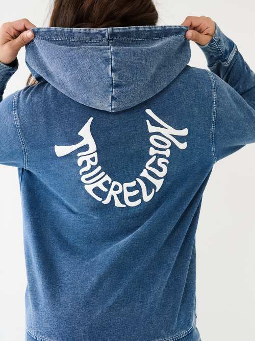 True religion tape zip up clearance hoodie