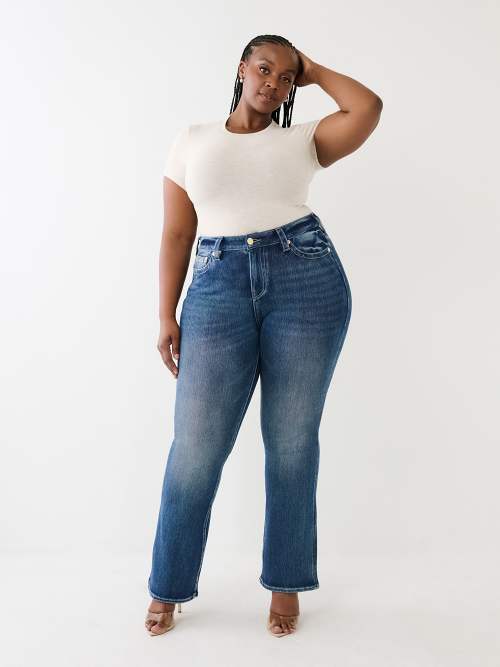 PLUS BECCA MID RISE TERRY BOOTCUT JEAN 