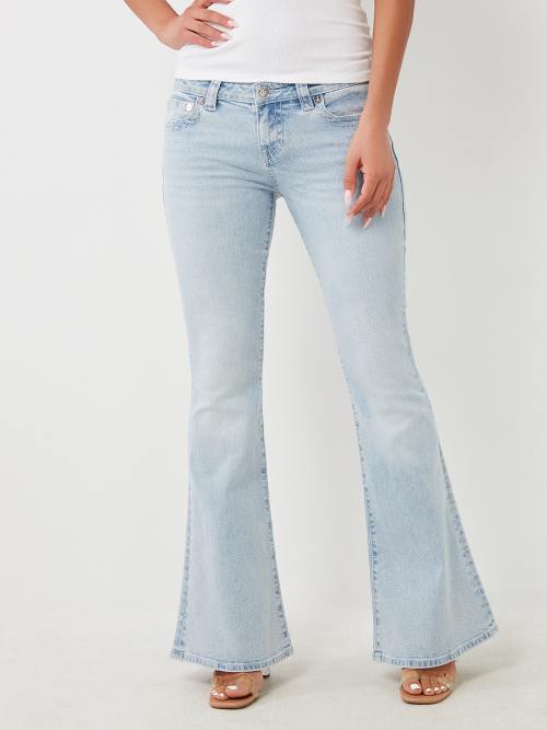  CARRIE FRAYED APPLIQUE FLARE JEAN