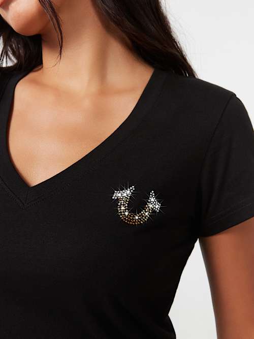 CRYSTAL WING HORSESHOE TEE