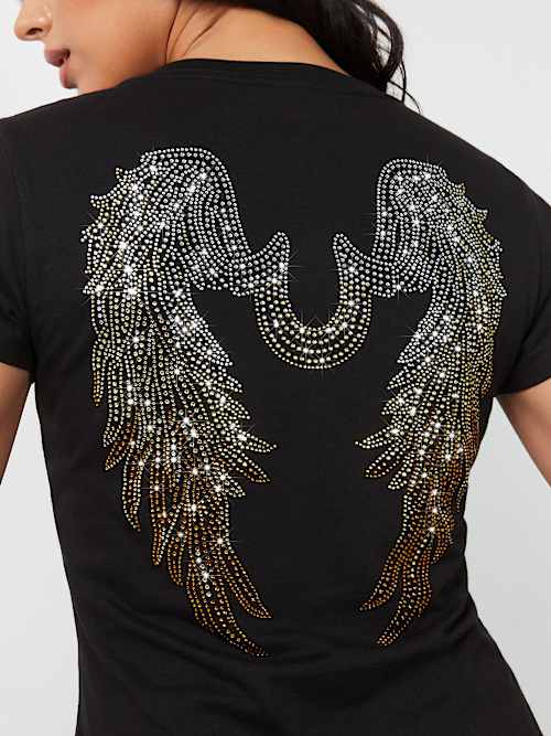 CRYSTAL WING HORSESHOE TEE