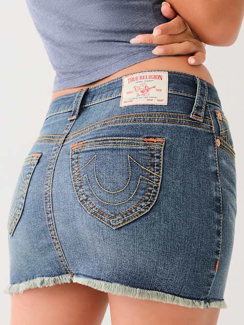 SADIE SADDLE STITCH SPADE POCKET MINI SKIRT