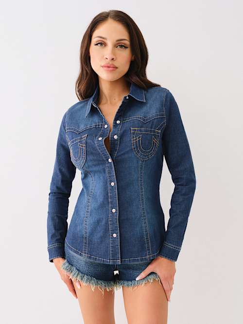 FITTED WESTERN DENIM SHIRT