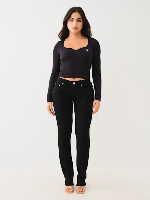 SEAMLESS NOTCH LONG SLEEVE TOP