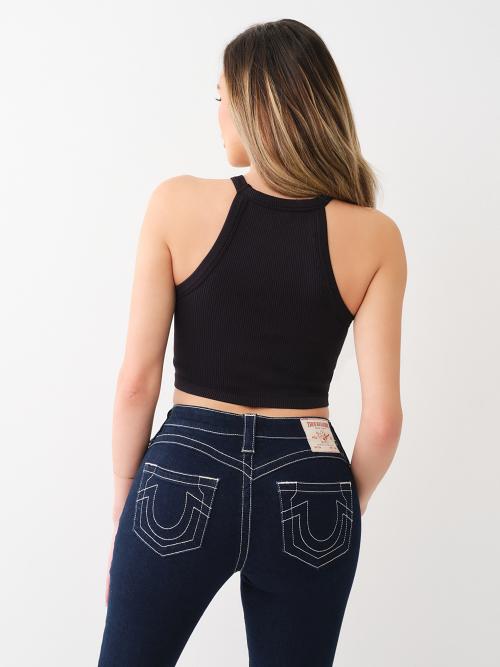SEAMLESS HALTER CROP TOP