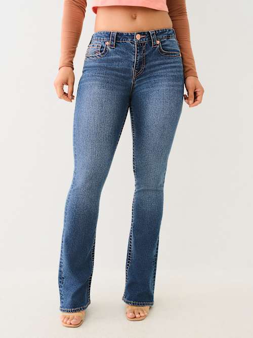 BECCA MID RISE BIG T BOOTCUT JEAN