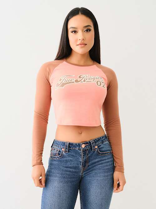 CONTRAST LONG SLEEVE BASEBALL TEE