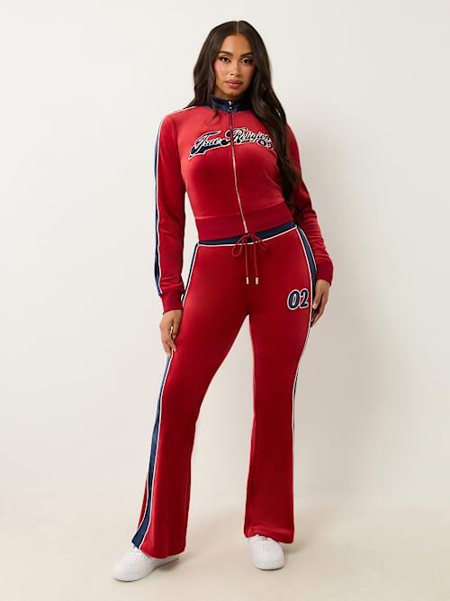 VELOUR PANELLED TRACK PANT