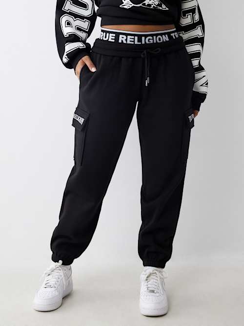 BRANDED ELASTIC WAISTBAND BOYFRIEND JOGGER