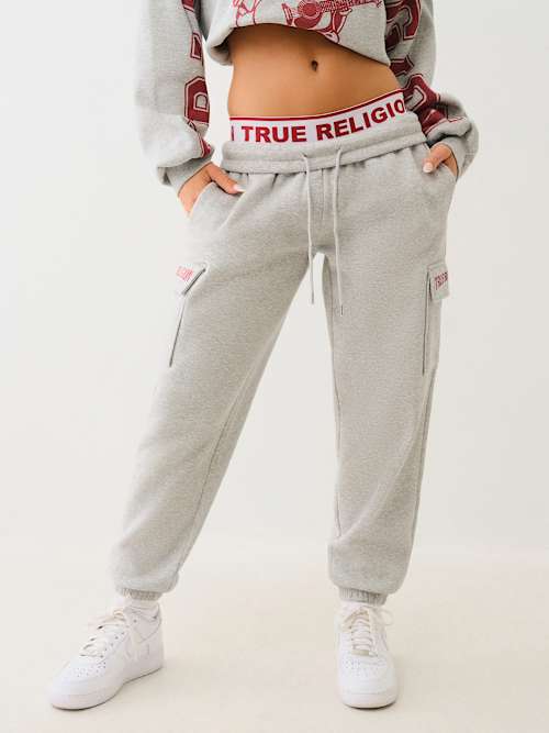 PANTALONES JOGGER BOYFRIEND CON CINTURA ELÁSTICA CON MARCA