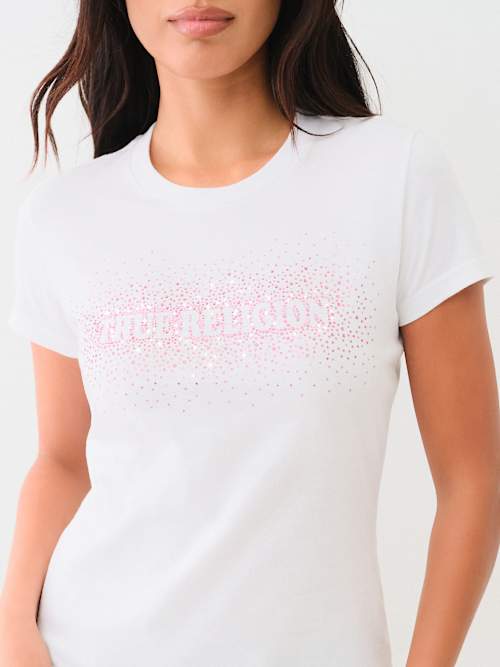 CAMISETA CON LOGOTIPO Y CRISTALES