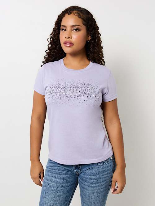 CAMISETA CON LOGOTIPO Y CRISTALES