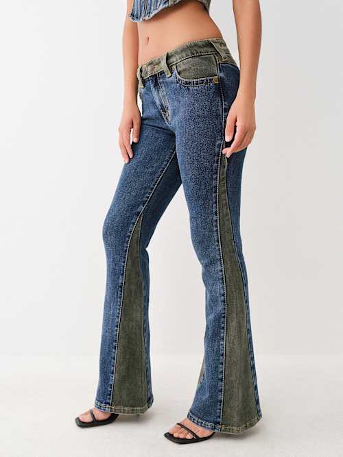 РАСКЛЕШЕННЫЕ ДЖИНСЫ СРЕДНЕЙ ПОСАДКИ В ЦВЕТОВОЙ БЛОК JOEY