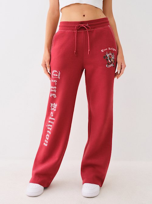 True Religion Sweatpants offers Girls Large Black Red Spell Out Logo Retro 2016 Joggers