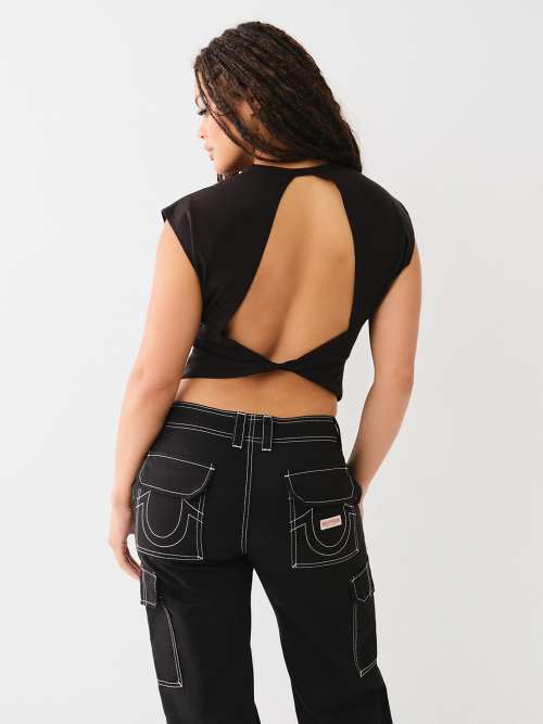 FADED LOGO CUTOUT TOP
