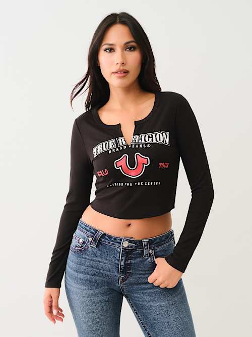 HORSESHOE LOGO RIB LONG SLEEVE BABY TEE