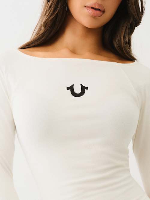 HORSESHOE BOAT NECK LONG SLEEVE TEE