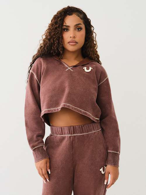 VINTAGE WASH V NOTCH HOODIE