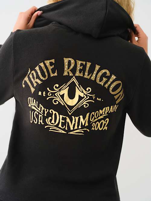 CRYSTAL METALLIC ZIP HOODIE