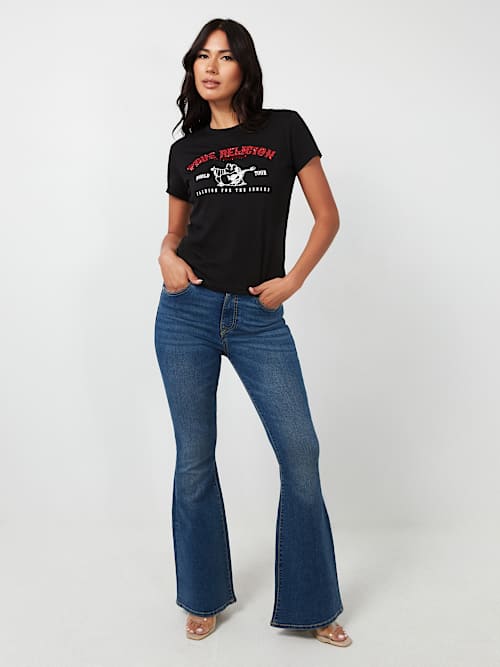CRYSTAL ARCHED LOGO SLIM TEE