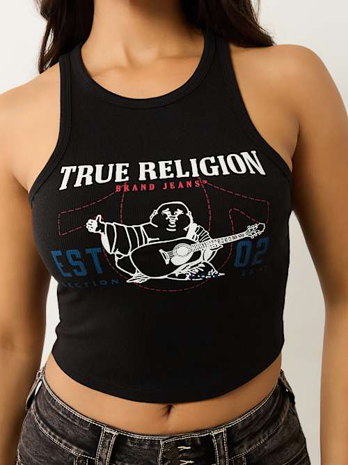 RIBBED BUDDHA LOGO TANK