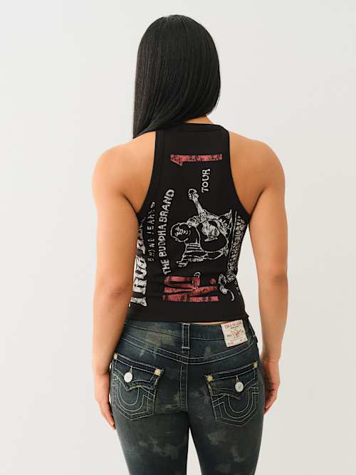 WORLD TOUR BUDDHA HALTER TANK