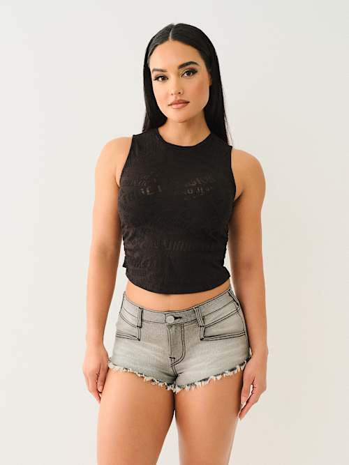 CAMISETA SIN MANGAS CON LOGOTIPO EN TODA LA SUPERFICIE
