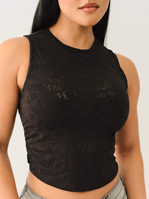 CAMISETA SIN MANGAS CON LOGOTIPO EN TODA LA SUPERFICIE