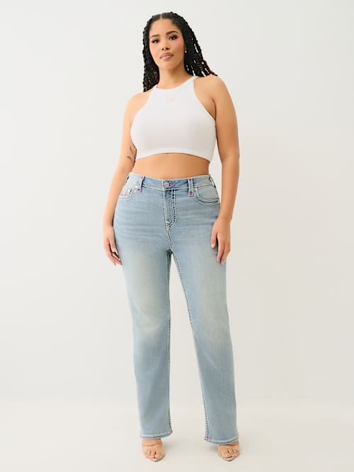JEANS RECTOS BILLIE TALLA PLUS DE TIRO ALTO CON COSTURAS SÚPER T