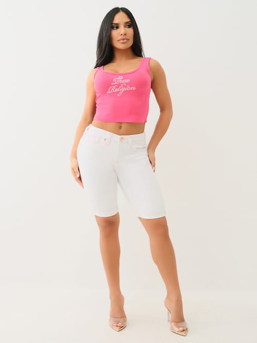 RILEY MID RISE SUPER T ROLLED BERMUDA SHORT