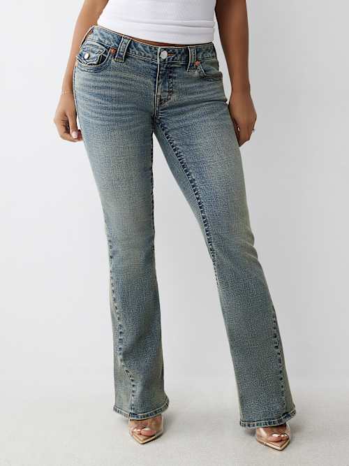 ДЖИНСЫ-КЛЕШ С НИЗКОЙ ПОСАДКОЙ И КЛАПАНАМИ JOEY