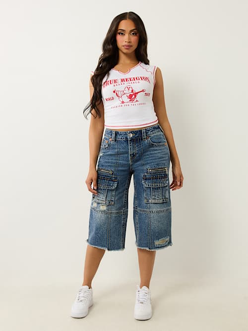 BOBBI BAGGY CARGO CAPRI JEAN