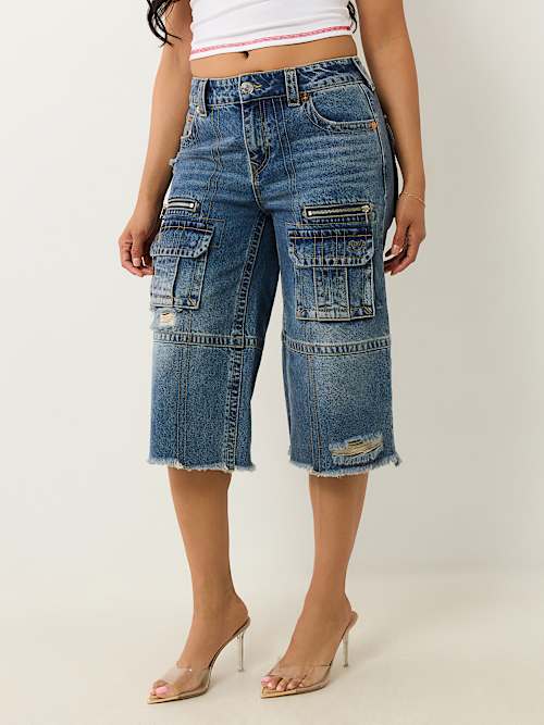 BOBBI BAGGY CARGO CAPRI JEAN