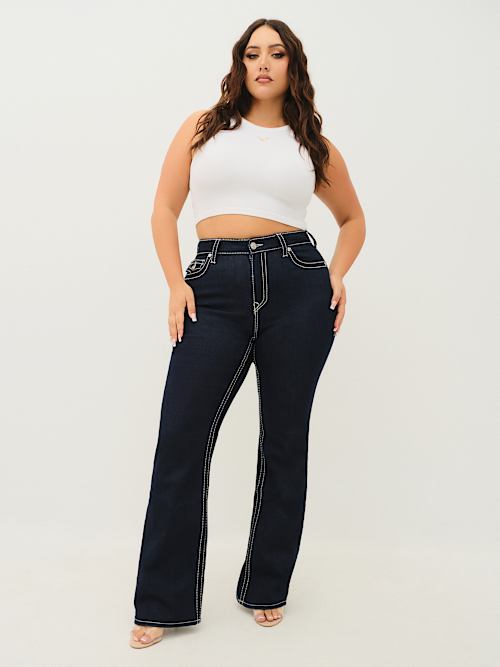 PLUS BECCA MID RISE BIG T BOOTCUT JEAN