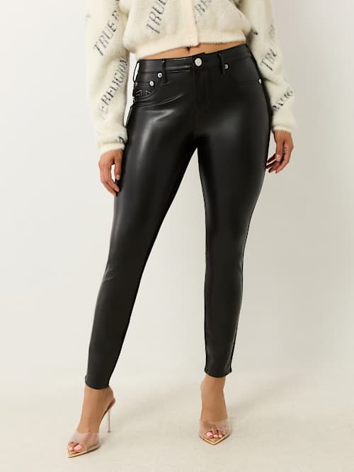 JENNIE FAUX LEATHER PONTE CURVY SKINNY JEAN