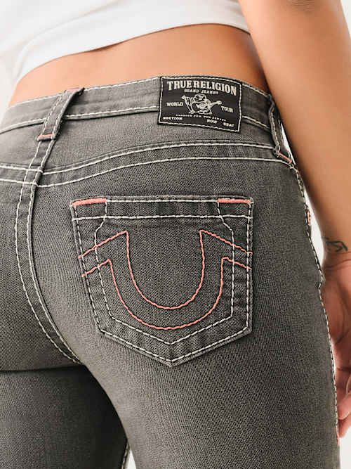 BECCA MID RISE BIG T BOOTCUT JEAN