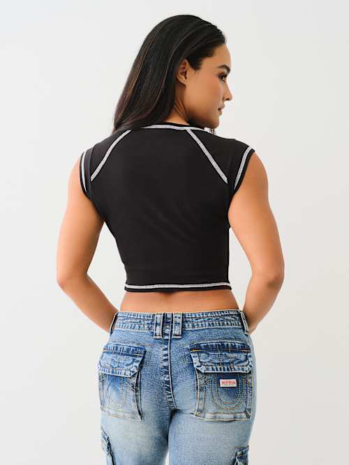 SPORTY NOTCH NECK BABY TEE
