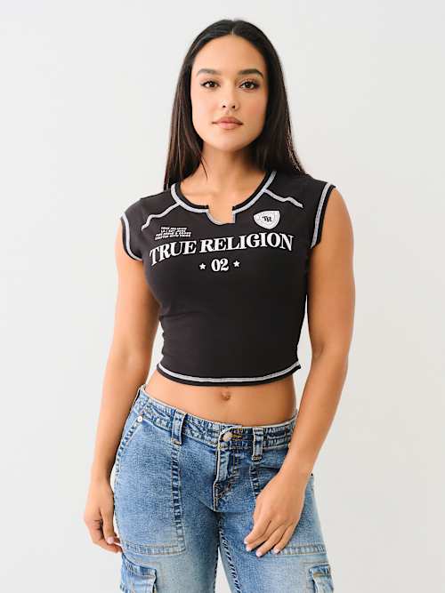 SPORTY NOTCH NECK BABY TEE