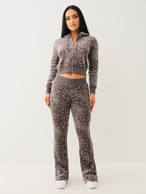 VELOUR LEOPARD TRACK PANT