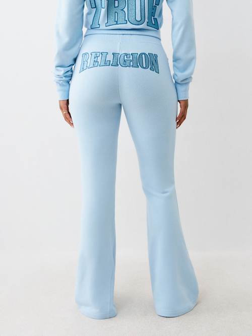 JOEY TERRY EMBROIDERED FLARE SWEATPANT