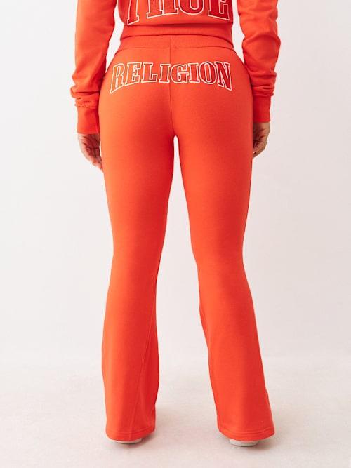 JOEY TERRY EMBROIDERED FLARE SWEATPANT