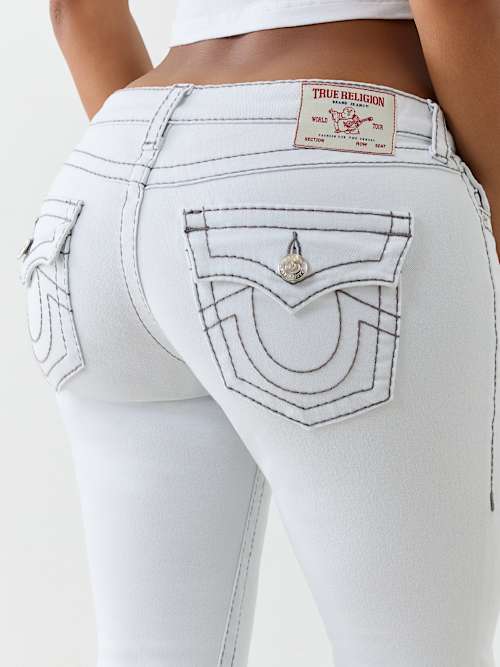 jellyyabashi着用　TRUE RELIGION 白　joey JOEY LOW RISE BIG T FLARE JEAN - White | True Religion