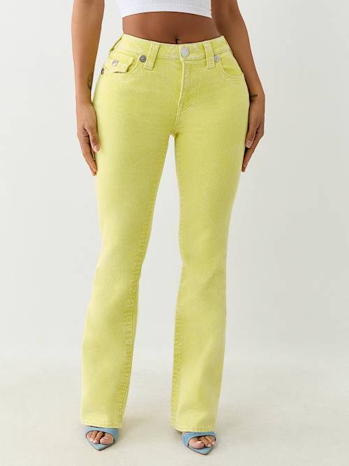 BECCA MID RISE BIG T BOOTCUT JEAN