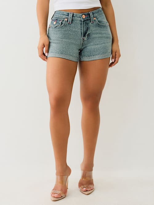 JENNIE ‘I LOVE TRUE RELIGION’ ROLLED SHORT