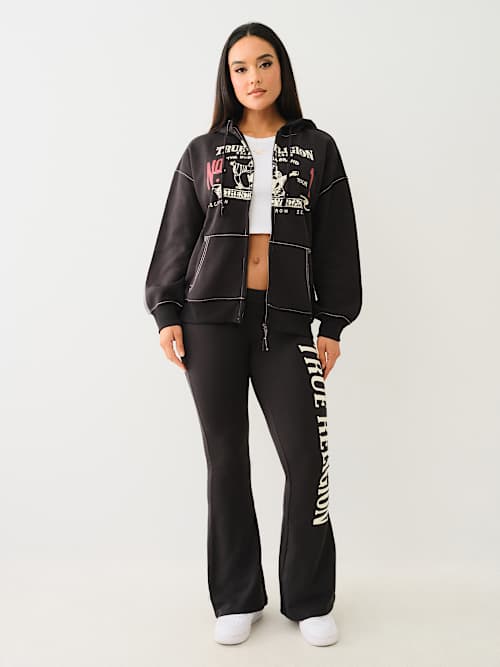 RETRO BIG T BOYFRIEND ZIP HOODIE