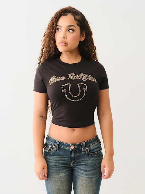 CRYSTAL LOGO SHORT SLEEVE BABY TEE