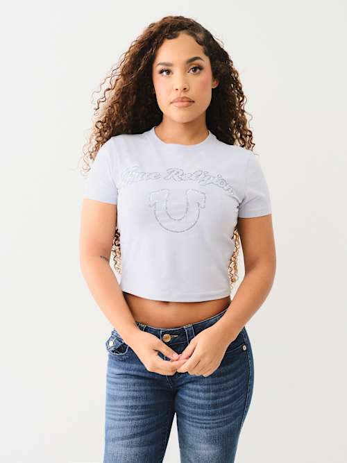 CRYSTAL LOGO SHORT SLEEVE BABY TEE