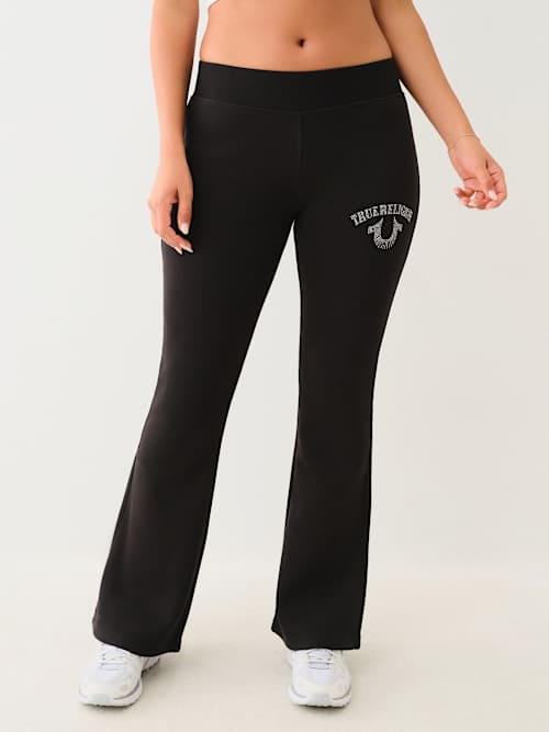 CRYSTAL LOGO MID RISE BOOTCUT SWEAT PANT