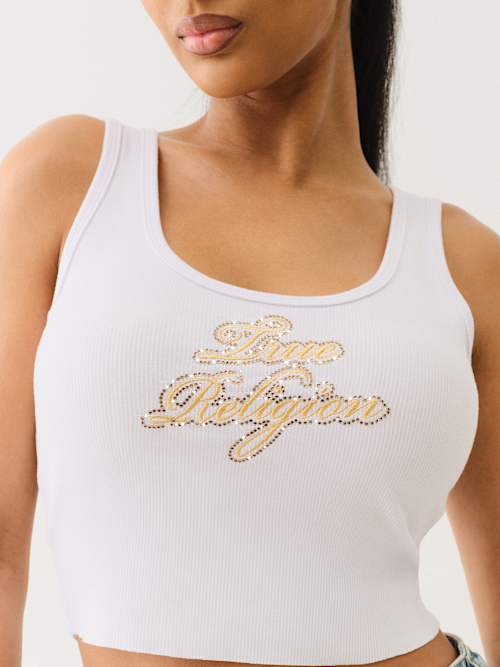 CRYSTAL LOGO RAW HEM TANK