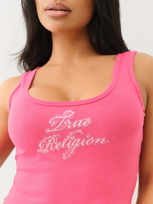 CRYSTAL LOGO RAW HEM TANK